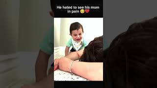 Baby cry his mom in pain 😳 #relationship #motherlove #care
