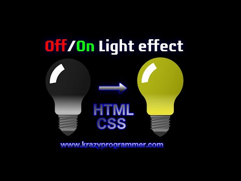 Turning light Off N On Effect in HTML and CSS | Live practical | Source code