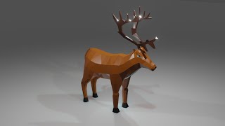 Low Poly Reindeer Speed Modeling | Timelapse | Blender 2.91
