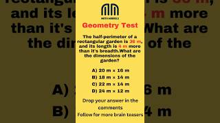 Geometry Test#maths #mathShorts#StudyTok #Mensuration #Algebra #BrainChallenge #QuickMath #ViralMath