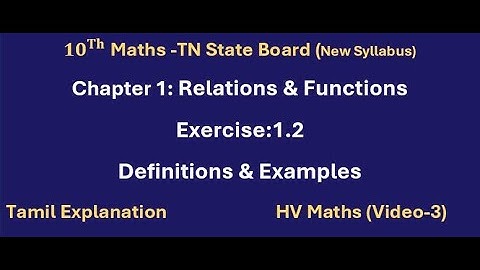 10th Maths Chapter 1/கணிதம் / Exercise 1.2 Definitions & Examples / TN State Board  in Tamil