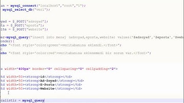 php ile veritabanındaki verileri listeleme.wmv