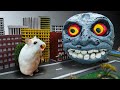  lunar moon vs hamster maze with traps  house head monster in real life