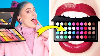 SNEAK SNACKS IN MAKEUP! Funny Food & Makeup Tricks & Ways To Sneak Candy Anywhere