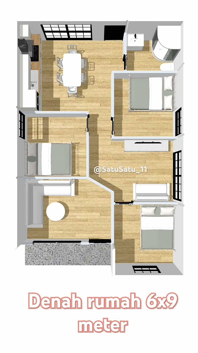 Denah rumah 6x9 meter