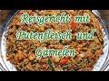 Reisgericht mit Putenfleisch und Garnelen. Einfach und lecker.