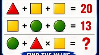 LIVE Math Puzzle Challenge 🔺🟨🟢 | Can You Find the Hidden Answer? | Brain Test