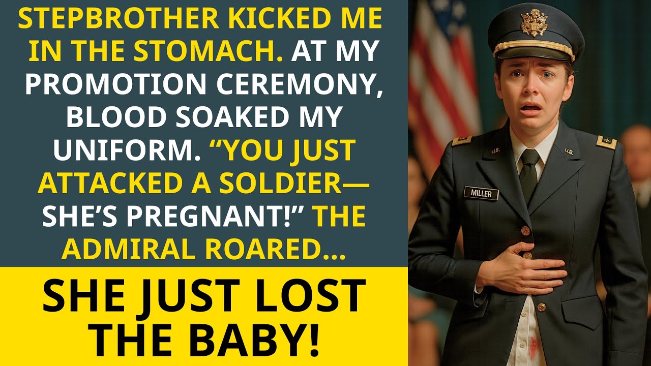 My Stepbrother Kicked Me—At the Promotion Ceremony, The Admiral Roared: ‘She Just Lost the Baby!’