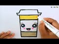 How to Draw a Cute Cartoon Drink Step by Step – Easy Drawing and Coloring for Baby Kids