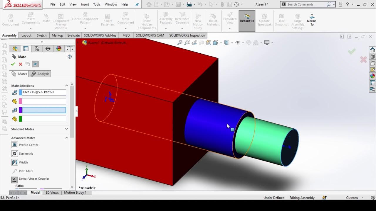 Solidworks Linear Coupler Mate Solidworks Advanced Mate Solidworks