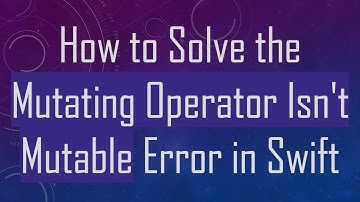 How to Solve the Mutating Operator Isn