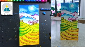 Hướng dẫn vẽ tranh với các lớp xa gần | vẽ tranh các lớp cảnh | Tranh gấp