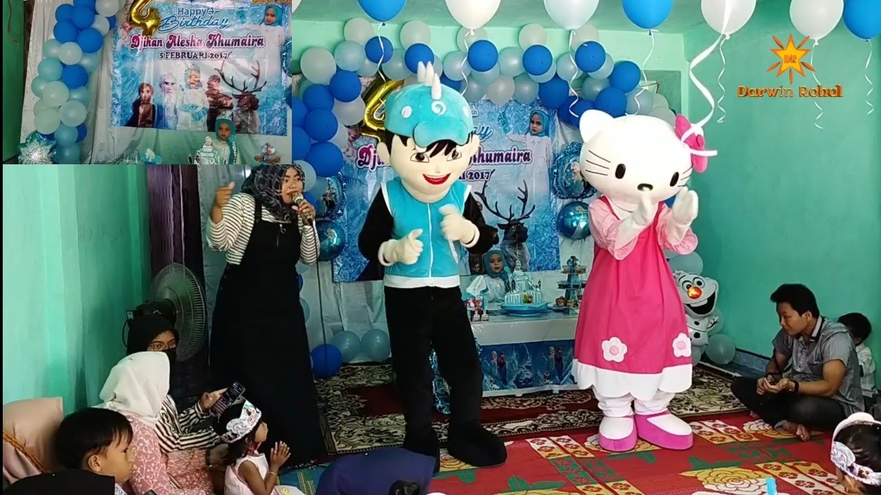 Ultah Djihan ke 4 di Tandun Rohul Bersama Badut Hello Kitty dan Boboiboy