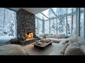 Cozy Fireplace in Cold January Winter | Snowfall Ambience for Deep Sleep, Study and Relaxation