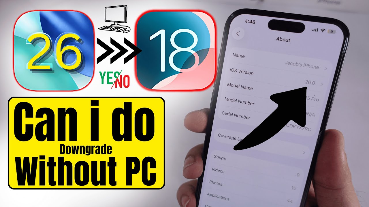 Can I Downgrade iOS 26 to 18 without a Computer or PC? NO! What's the ...