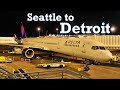 Full Flight: Delta Air Lines B757-300 Seattle to Detroit (SEA-DTW)