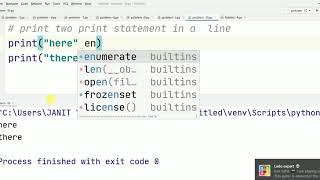 How to print two print statement in a Single line by end funtion (part - 5)