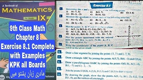 9th Class Math Chapter 8 Exercise 8.1 all Questions and Examples QAS Edu KPK all boards
