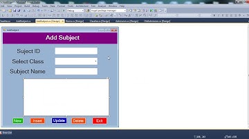 C#, Mini School Management System in VB.NET | Add Subject | in Hindi  Part-20