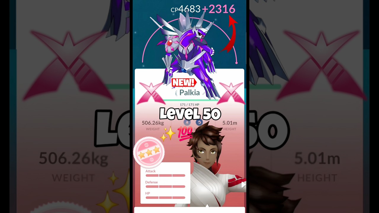 Maxed Out💯Hundo Origin Palkia to Level 50 in Pokemon Go