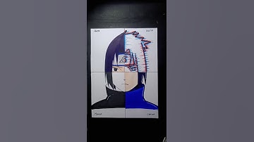 One Drawing, 4 Different styles ✨SASUKE ✨ PART 4#shorts