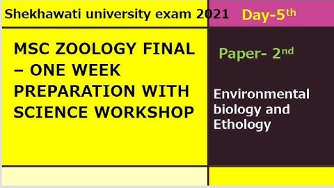 One week preparation- Day 5th || MSc Zoology Final || shekhawati university||KUSUM||SCIENCE WORKSHOP