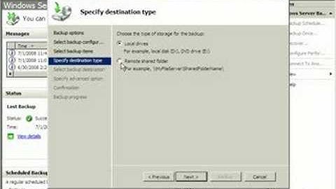 How to Backup to Network Share in Small Business Server 2008