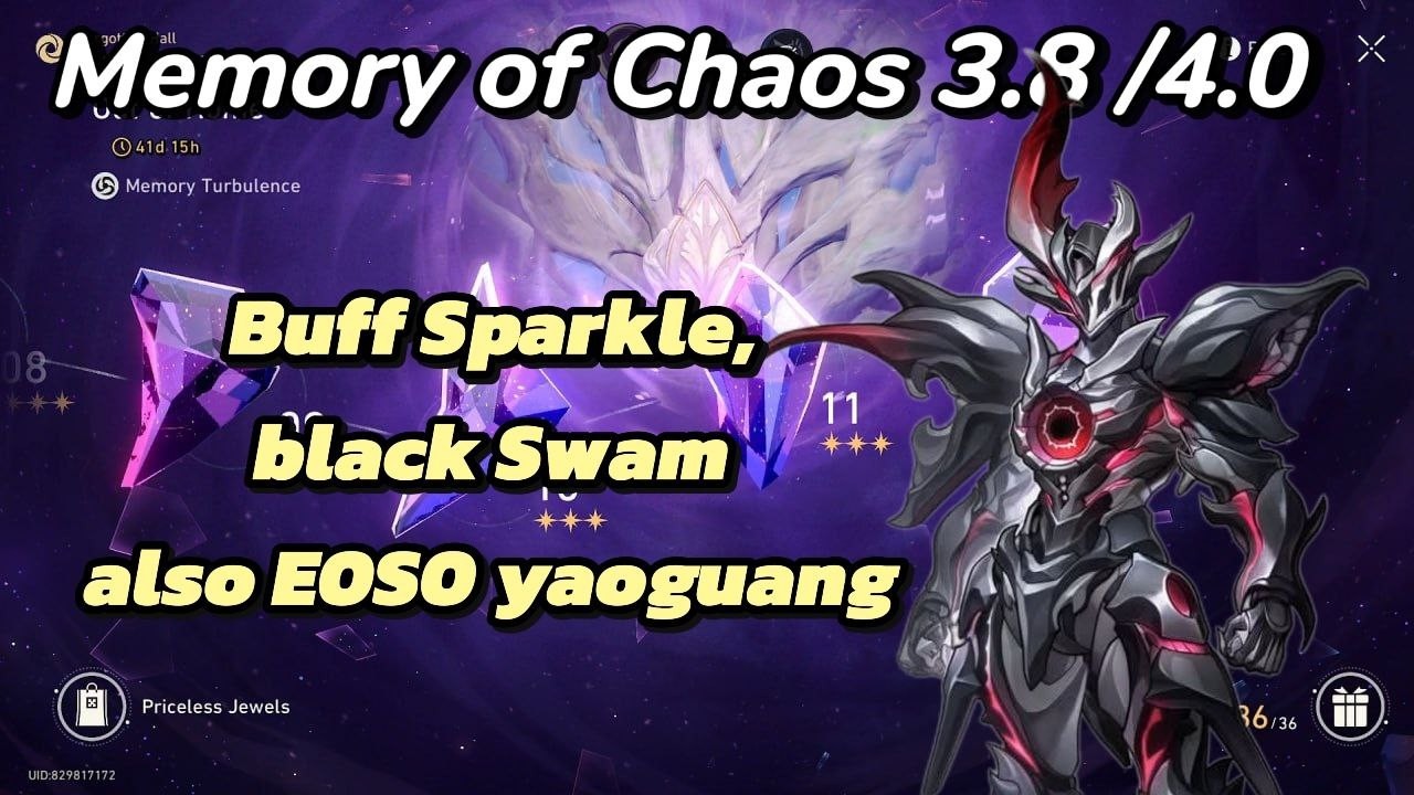 Memory of chaos 3.8/4.0 E0S0 Archer with buff Sparkle & Yaoguang E0S0 dot team with buff Black Swam