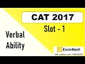 CAT - 2017 | VA | Slot - 1 | Original Questions | Solutions | Online Coaching | English | Verbal
