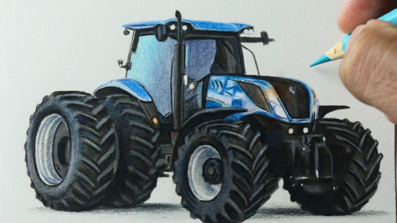 Como desenhar um Trator New Holland T7 315 HD 