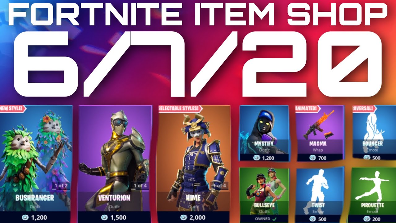 Fortnite Item Shop 6/7/20 *NEW* BUSHRANGER EDIT STYLE