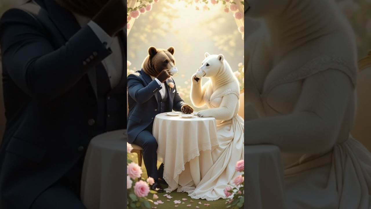 Romantic Bear Couple Dinner Date 🍯🐻 | Cutest Animal Love Story ❤️ 