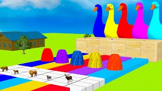 Don’t Break The Wrong Wall with LONG SLIDE Elephant, Cow, Lion, Gorilla, Cat Wild Animals Cage Game