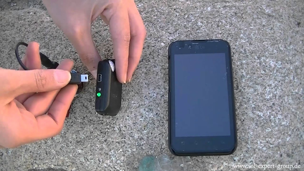 SOL-EXPERT Solar-LED-Taschenlampe, mit Handyladefunktion