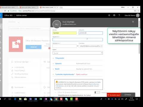 Elisa Toimisto 365 -opasvideo: Käyttäjän luonti pääkäyttäjänä