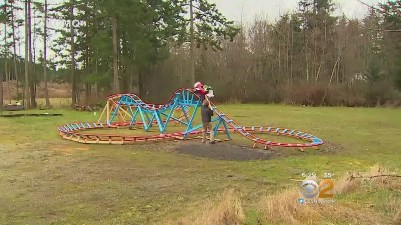 Dad Builds Backyard Roller Coaster