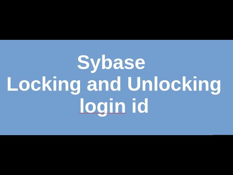 Sybase locking and unlocking login id