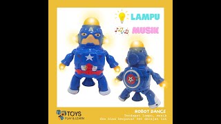 Mainan Anak Robot Dance Hero Dancing Menari Musical Musik Lampu Joget