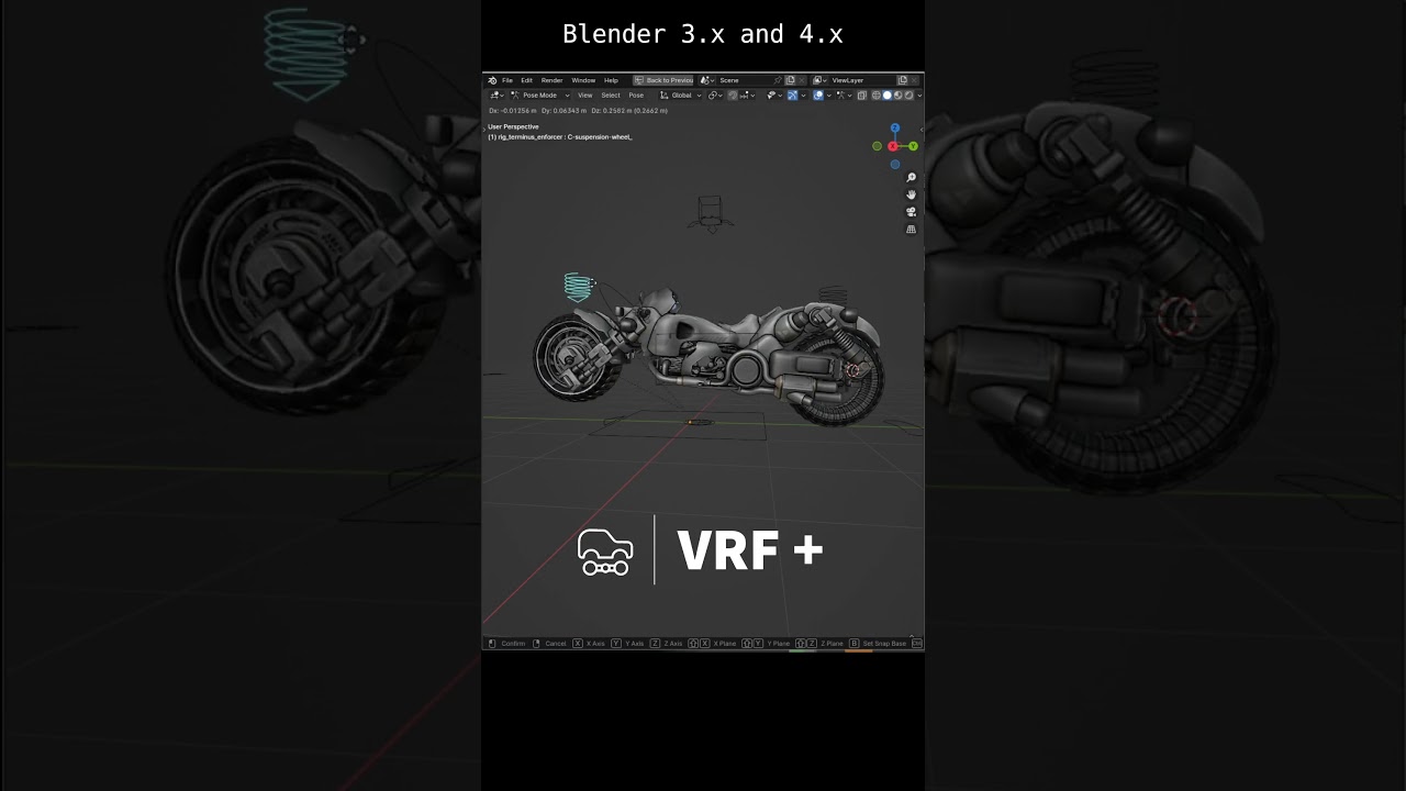 rig sci-fi custom bike in blender 4.x 