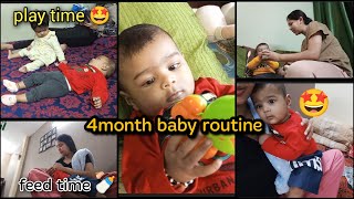 4 month baby routine | activity | development milestone | Indian Mom Jyoti