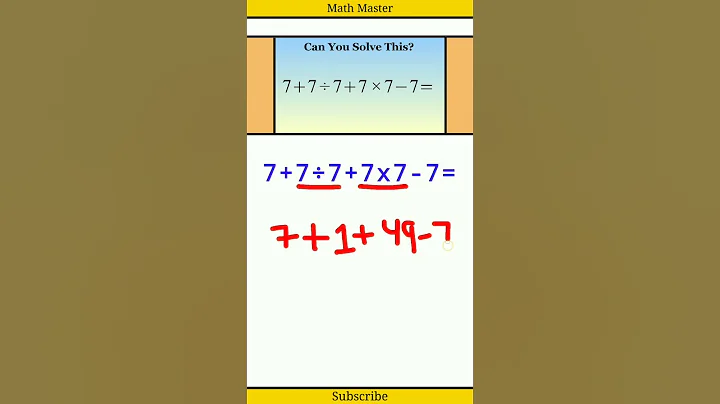 How To Solve This Equation 7+7÷7+7×7-7=? | Can You Solve This Equation | Math Solution #mathmaster