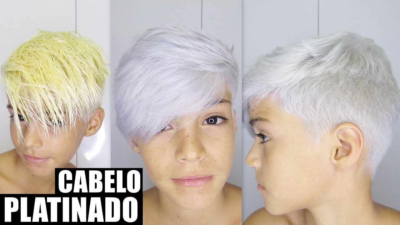 cabelos masculinos pintados de branco