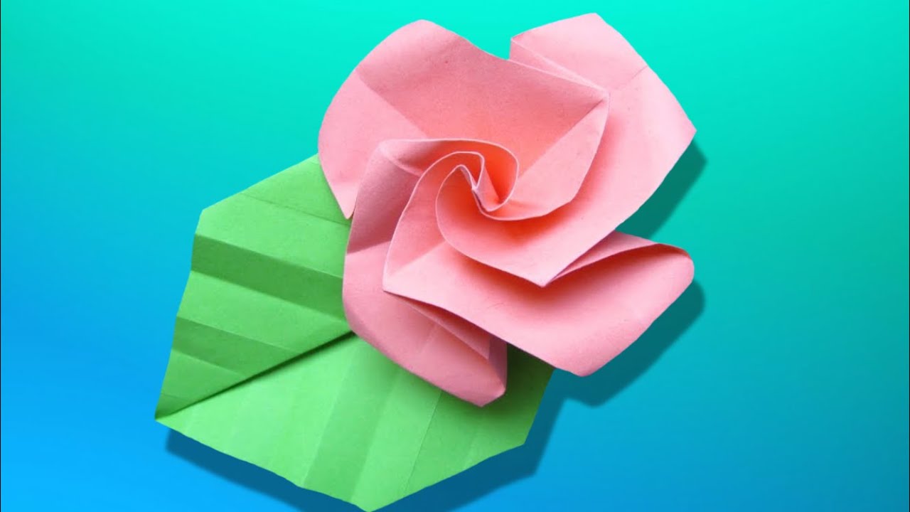 Origami facile 🌹 Rose la plus facile à plier en papier YouTube