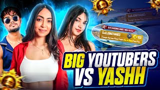 YASHH Vs BIG Pro YOUTUBERS 🔥 And 1v4 Fastest Clutches And Gameplay  | BGMI