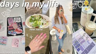VLOG🤍🌷💌: days in my life, decorating my Kindle, new hair✨, Target run, reading vlog,mini travel vlog