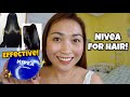 PARA KUMAPAL TUMUBO AT GUMANDA ANG BUHOK! Try this! WITH NIVEA TREATMENT AT HOME ayaesguerra