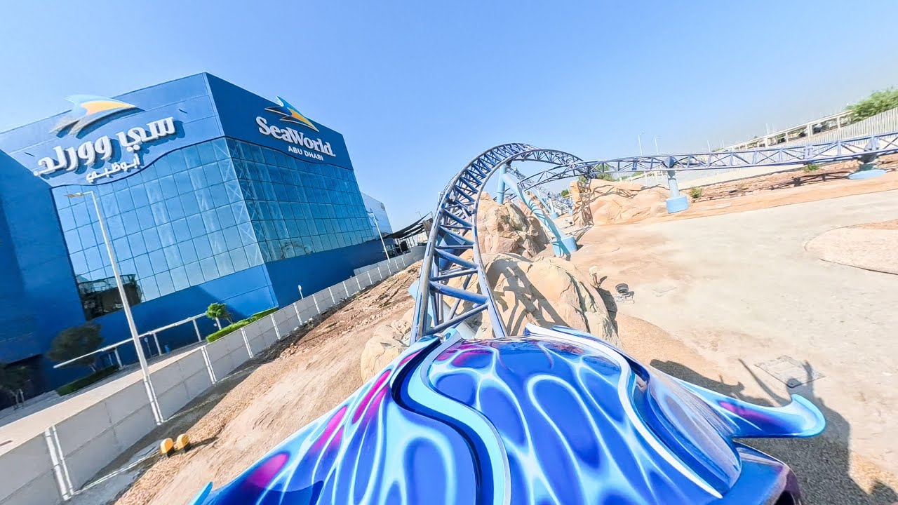 Manta Roller Coaster at SeaWorld Abu Dhabi Front Row POV
