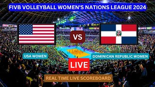 USA Vs Dominican Republic LIVE Score UPDATE Today FIVB Volleyball Women's Nations League May 19 2024