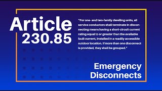 2020 NEC - Article 445 18 D Emergency Shutdown in 1