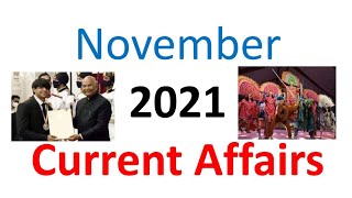 November 2021 Current Affairs